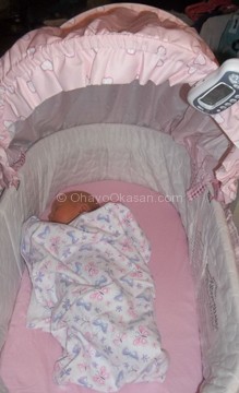 Attached to the bassinet canopy