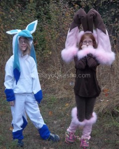 Shiny Glaceon and Shiny Lopunny Pokemon Costumes