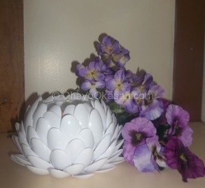 Dollar Store Craft Idea - Blooming Flower Candle Holder