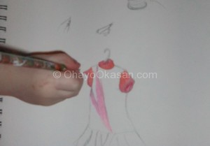 Ariana's Art colored pencil working