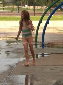 summer play at the splash pad