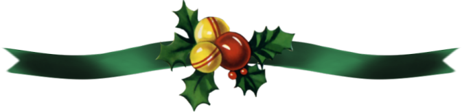 Green Ribbon Christmas Bells and Holly Ribbon