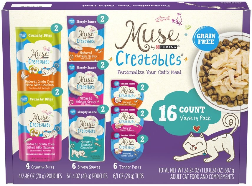 Purina Muse Creatables Variety Pack Wet Cat Food 