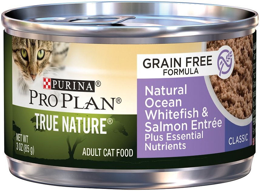 Purina Pro Plan Classic Adult True Nature Ocean Whitefish & Salmon Entrée Grain-Free Canned Cat Food