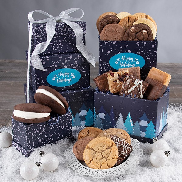Gourmet Gift Baskets - Wintry Mix Baked Goods Tower